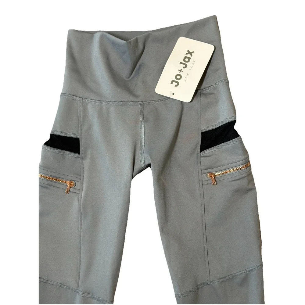 Jo + Jax Danceware Solo Leggings Pockets Silver Gray Pants Youth Sz Large NWT